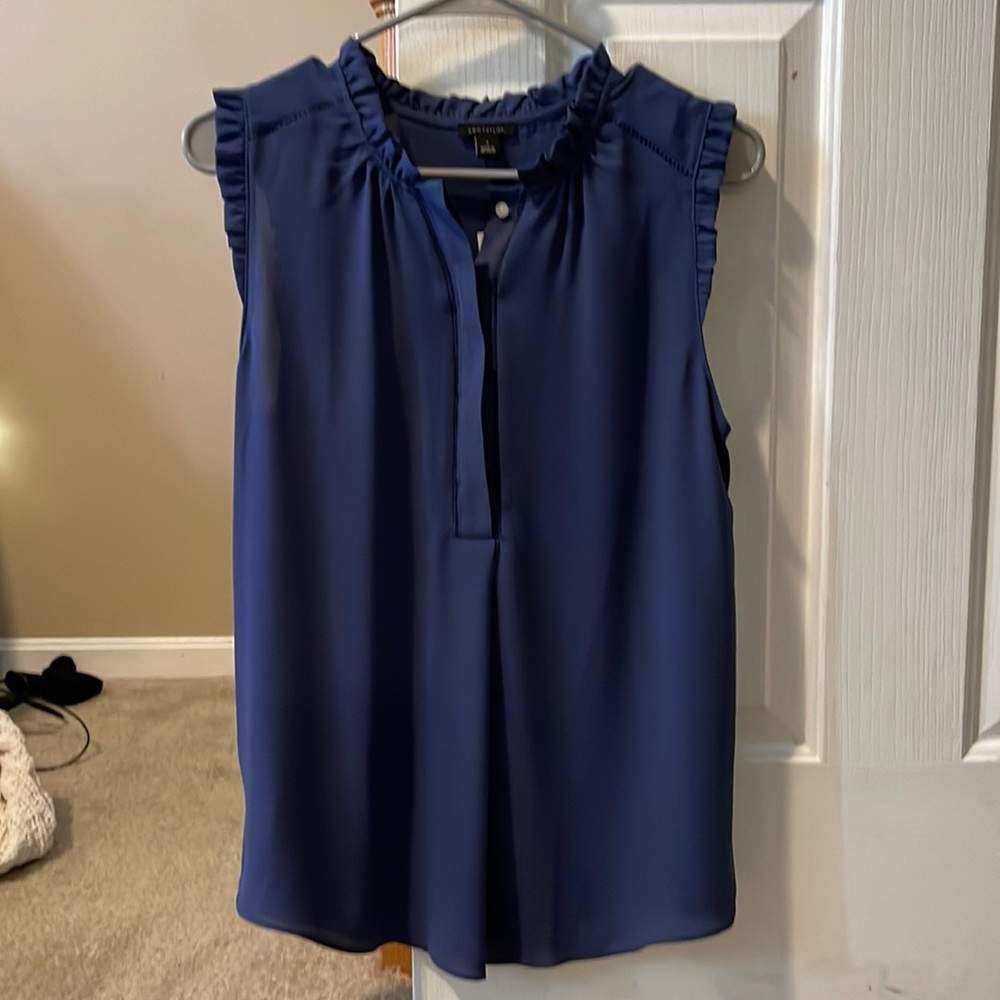 NWT, Ann Taylor blue blouse